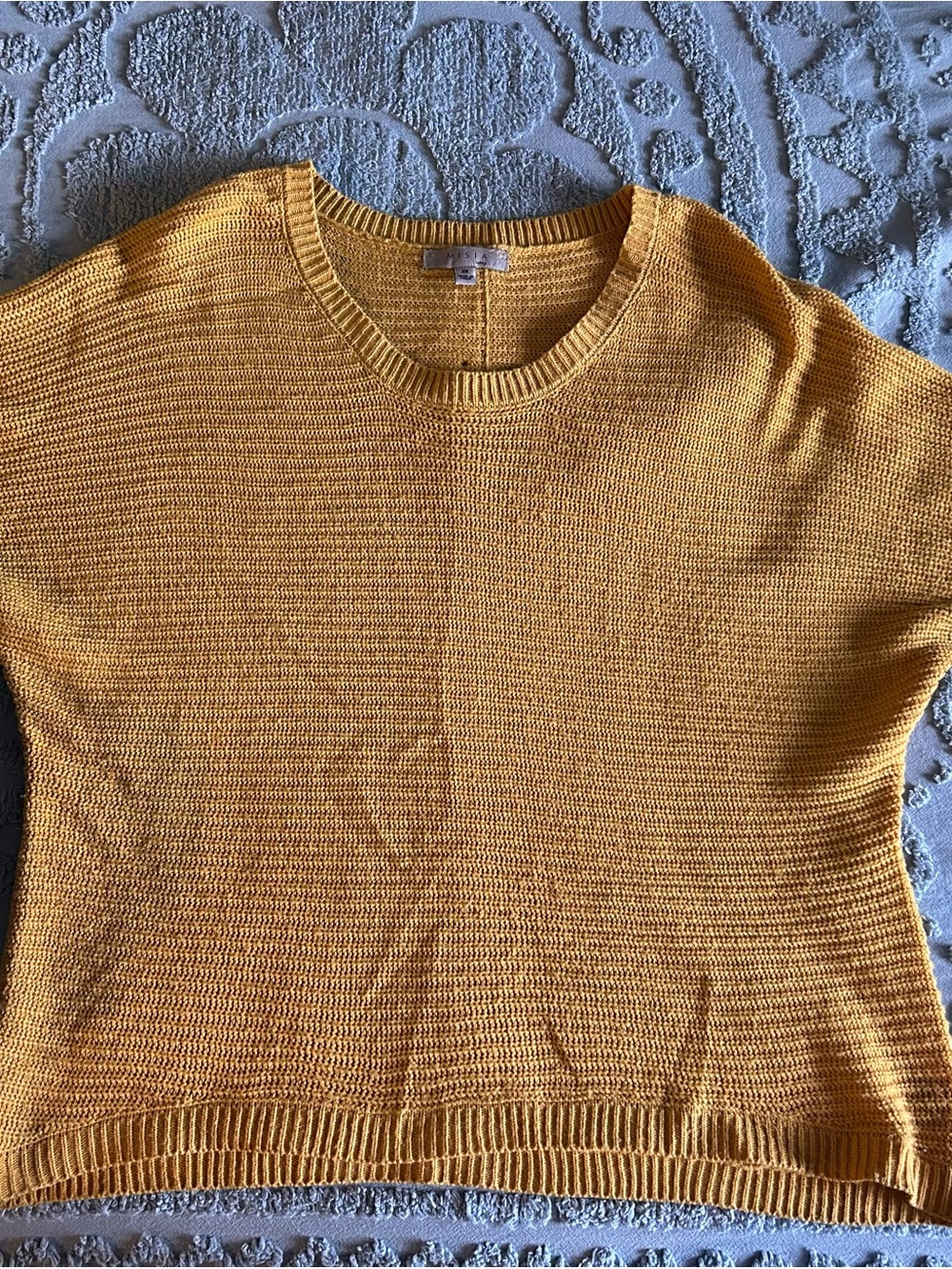 Misia Mustard Yellow Crewneck Knit Sweater